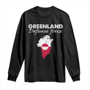 Greenland Defense Force Long Sleeve Shirt Political Statement Greenland Policy TS11 Black Print Your Wear