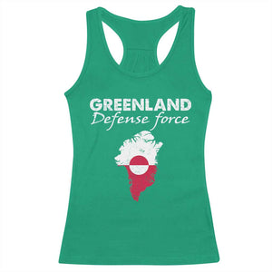 Greenland Defense Force Racerback Tank Top Political Statement Greenland Policy TS11 Irish Green Print Your Wear