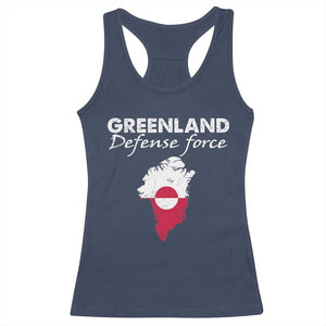 Greenland Defense Force Racerback Tank Top Political Statement Greenland Policy TS11 Navy Print Your Wear