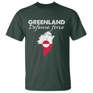 Greenland Defense Force T Shirt Political Statement Greenland Policy TS11 Dark Forest Green Print Your Wear