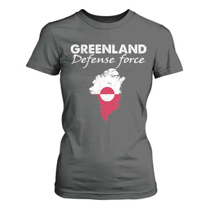 Greenland Defense Force T Shirt For Women Political Statement Greenland Policy TS11 Dark Heather Print Your Wear
