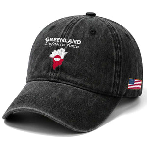 Greenland Defense Force Washed Cotton Baseball Cap Political Statement Greenland Policy TS11 Print Your Wear