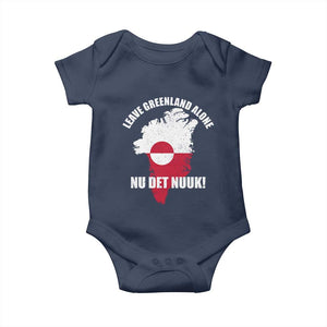 Nu Det Nuuk Leave Greenland Alone Baby Onesie Political Statement Greenland Policy TS11 Navy Print Your Wear