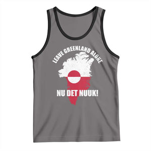Nu Det Nuuk Leave Greenland Alone Tank Top Political Statement Greenland Policy TS11 Deep Heather Black Print Your Wear
