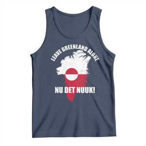 Nu Det Nuuk Leave Greenland Alone Tank Top Political Statement Greenland Policy TS11 Navy Print Your Wear