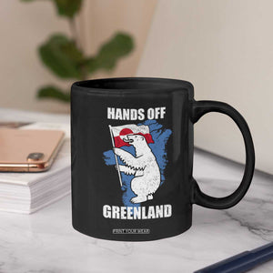 Hands Off Greenland Protest Coffee Mug Support Greenland Bear Holding Flag TS11 Print Your Wear