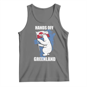 Hands Off Greenland Protest Tank Top Support Greenland Bear Holding Flag TS11 Black Heather Print Your Wear