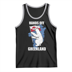 Hands Off Greenland Protest Tank Top Support Greenland Bear Holding Flag TS11 Black Athletic Heather Print Your Wear