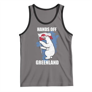 Hands Off Greenland Protest Tank Top Support Greenland Bear Holding Flag TS11 Deep Heather Black Print Your Wear
