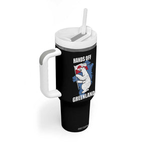 Hands Off Greenland Protest Tumbler With Handle Support Greenland Bear Holding Flag TS11 Print Your Wear