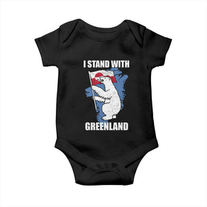 I Stand With Greenland Baby Onesie Polar Bear Greenland Protest TS11 Black Print Your Wear