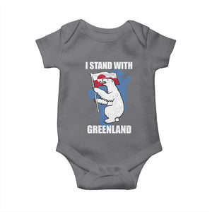 I Stand With Greenland Baby Onesie Polar Bear Greenland Protest TS11 Charcoal Print Your Wear