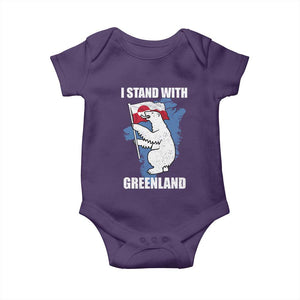 I Stand With Greenland Baby Onesie Polar Bear Greenland Protest TS11 Purple Print Your Wear