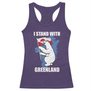 I Stand With Greenland Racerback Tank Top Polar Bear Greenland Protest TS11 Purple Print Your Wear