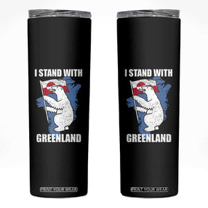 I Stand With Greenland Skinny Tumbler Polar Bear Greenland Protest TS11 Black Print Your Wear