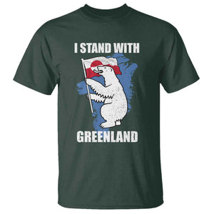 I Stand With Greenland T Shirt Polar Bear Greenland Protest TS11 Dark Forest Green Print Your Wear