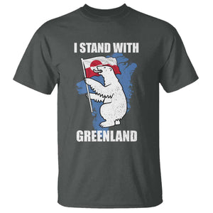 I Stand With Greenland T Shirt Polar Bear Greenland Protest TS11 Dark Heather Print Your Wear
