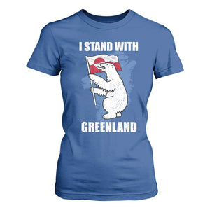I Stand With Greenland T Shirt For Women Polar Bear Greenland Protest TS11 Royal Blue Print Your Wear