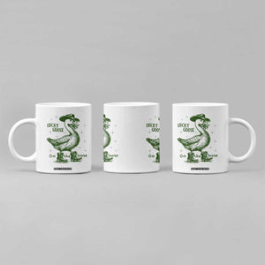 Funny St Patrick's Day Lucky Goose On The Loose Coffee Mug Cowboy Goose Shamrock TS11 Print Your Wear