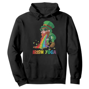 Funny Irish Yoga St Patrick's Day Beer Drinking Hoodie Drunk Leprechaun TS11 Black Print Your Wear