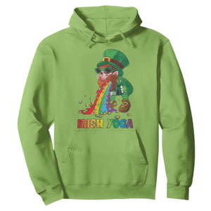 Funny Irish Yoga St Patrick's Day Beer Drinking Hoodie Drunk Leprechaun TS11 Lime Print Your Wear