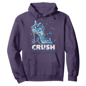Crush Colon Cancer Hoodie Colorectal Cancer Awareness Bling Blue Ribbon High Heel TS11 Purple Print Your Wear