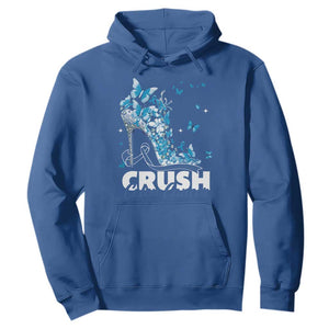 Crush Colon Cancer Hoodie Colorectal Cancer Awareness Bling Blue Ribbon High Heel TS11 Royal Blue Print Your Wear