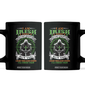 Irish Pride Coffee Mug I Am Irish I Don't Start Fights But You Can Bet Your Lucky Charms TS11 Black Print Your Wear