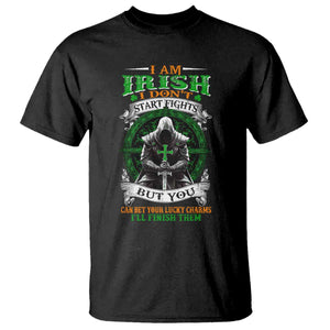 Irish Pride T Shirt I Am Irish I Don't Start Fights But You Can Bet Your Lucky Charms TS11 Black Print Your Wear