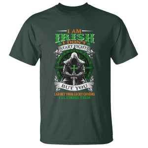 Irish Pride T Shirt I Am Irish I Don't Start Fights But You Can Bet Your Lucky Charms TS11 Dark Forest Green Print Your Wear