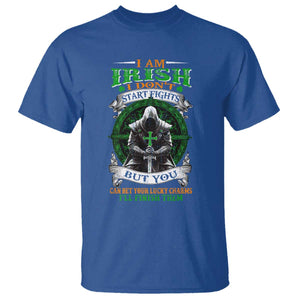 Irish Pride T Shirt I Am Irish I Don't Start Fights But You Can Bet Your Lucky Charms TS11 Royal Blue Print Your Wear