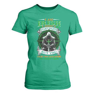 Irish Pride T Shirt For Women I Am Irish I Don't Start Fights But You Can Bet Your Lucky Charms TS11 Irish Green Print Your Wear