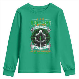 Irish Pride Youth Sweatshirt I Am Irish I Don't Start Fights But You Can Bet Your Lucky Charms TS11 Irish Green Print Your Wear
