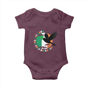 Irish Pride Baby Onesie Baby Let The Free Birds Fly Ireland Flag Shamrock TS11 Maroon Print Your Wear