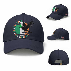 Irish Pride Baseball Cap Baby Let The Free Birds Fly Ireland Flag Shamrock TS11 Baseball Cap Universal Fit Navy Print Your Wear