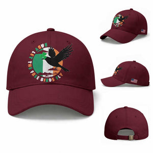 Irish Pride Baseball Cap Baby Let The Free Birds Fly Ireland Flag Shamrock TS11 Baseball Cap Universal Fit Maroon Print Your Wear