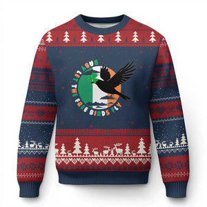Irish Pride Ugly Christmas Sweater Baby Let The Free Birds Fly Ireland Flag Shamrock TS11 Navy Red Print Your Wear
