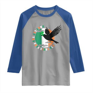 Irish Pride Raglan Shirt Baby Let The Free Birds Fly Ireland Flag Shamrock TS11 Sport Gray Royal Print Your Wear