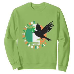 Irish Pride Sweatshirt Baby Let The Free Birds Fly Ireland Flag Shamrock TS11 Lime Print Your Wear