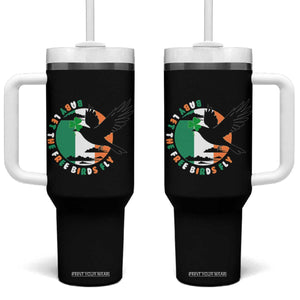 Irish Pride Tumbler With Handle Baby Let The Free Birds Fly Ireland Flag Shamrock TS11 One Size: 40 oz Black Print Your Wear