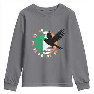 Irish Pride Youth Sweatshirt Baby Let The Free Birds Fly Ireland Flag Shamrock TS11 Charcoal Print Your Wear