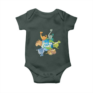 Earth Day Save Our Planet Baby Onesie Cute Dinosaurs Around World TS11 Print Your Wear