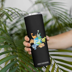 Earth Day Save Our Planet Skinny Tumbler Cute Dinosaurs Around World TS11 Print Your Wear