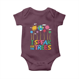 Funny Earth Day I Speak For The Trees Baby Onesie Hippie Trees TS11 Maroon Print Your Wear