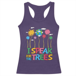 Funny Earth Day I Speak For The Trees Racerback Tank Top Hippie Trees TS11 Purple Print Your Wear