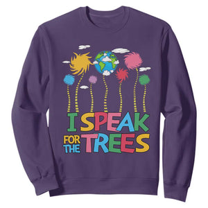 Funny Earth Day I Speak For The Trees Sweatshirt Hippie Trees TS11 Purple Print Your Wear