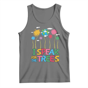 Funny Earth Day I Speak For The Trees Tank Top Hippie Trees TS11 Black Heather Print Your Wear
