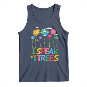 Funny Earth Day I Speak For The Trees Tank Top Hippie Trees TS11 Navy Print Your Wear