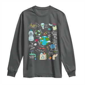 Earth Day Ecological sustainability Environment Protection Long Sleeve Shirt TS11 Dark Heather Print Your Wear