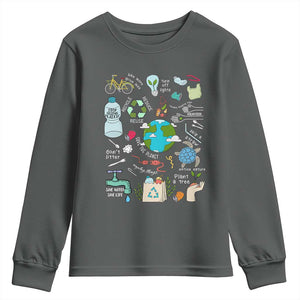 Earth Day Ecological sustainability Environment Protection Youth Sweatshirt TS11 Dark Heather Print Your Wear